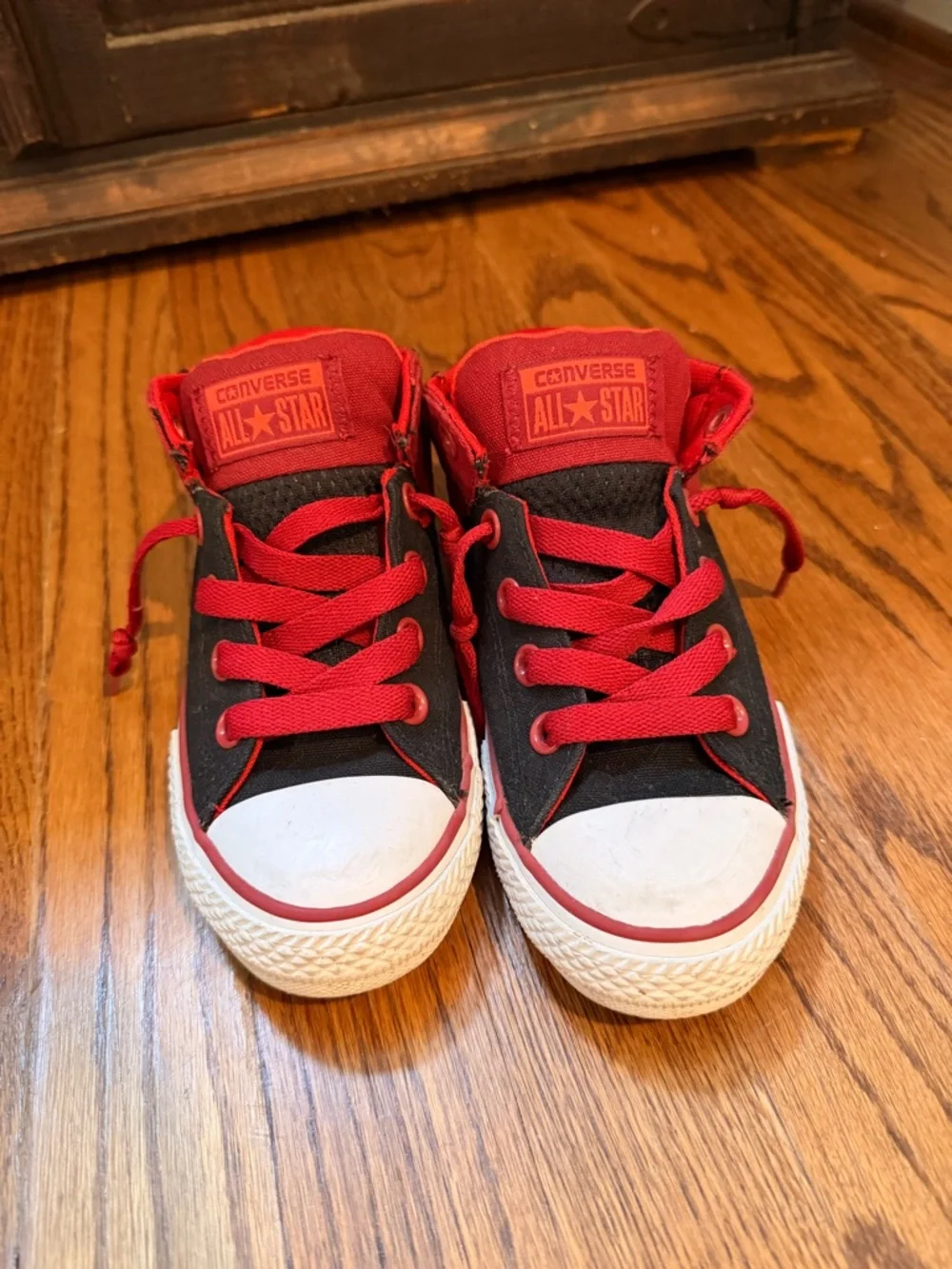 Converse Kids Red and Black Chuck Taylor Low Top Sneakers